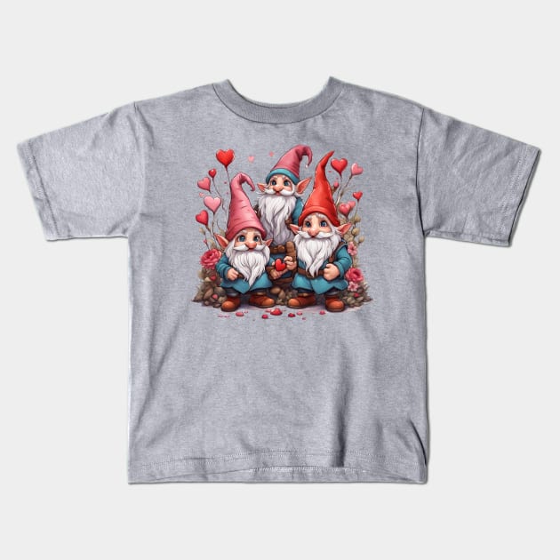 Valentines gnomes Kids T-Shirt by LM Designs by DS